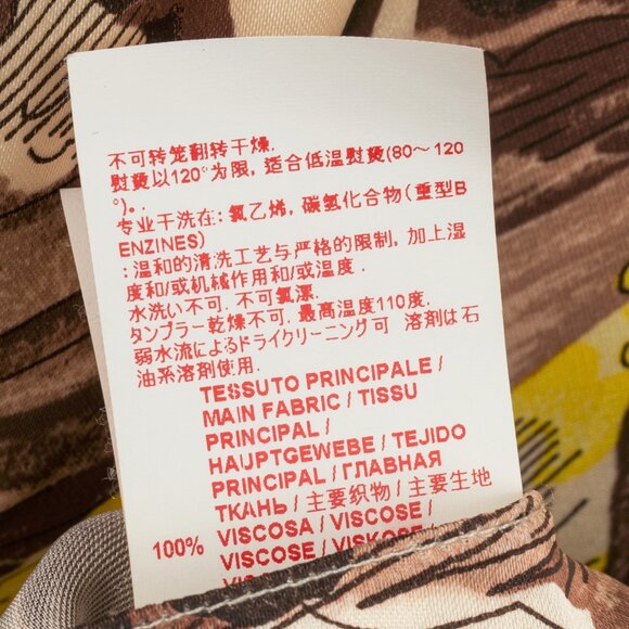 Marni AW/13 Brown & Yellow Forest-Print Viscose 3/4-Sleeve Blouse - Picture 10 of 10